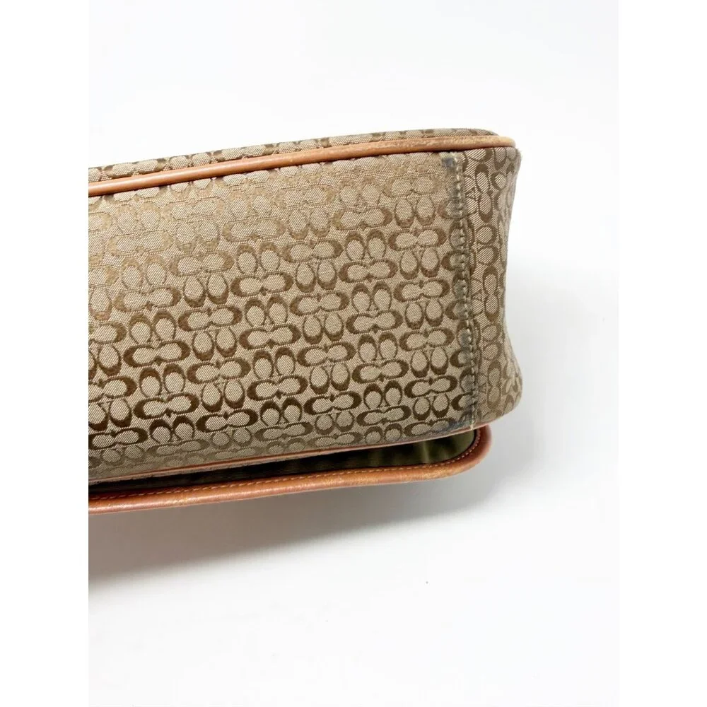 Coach Vintage‎ Y2K Hudson Commuter Messenger Bag F77004 Jacquard Brown Tan